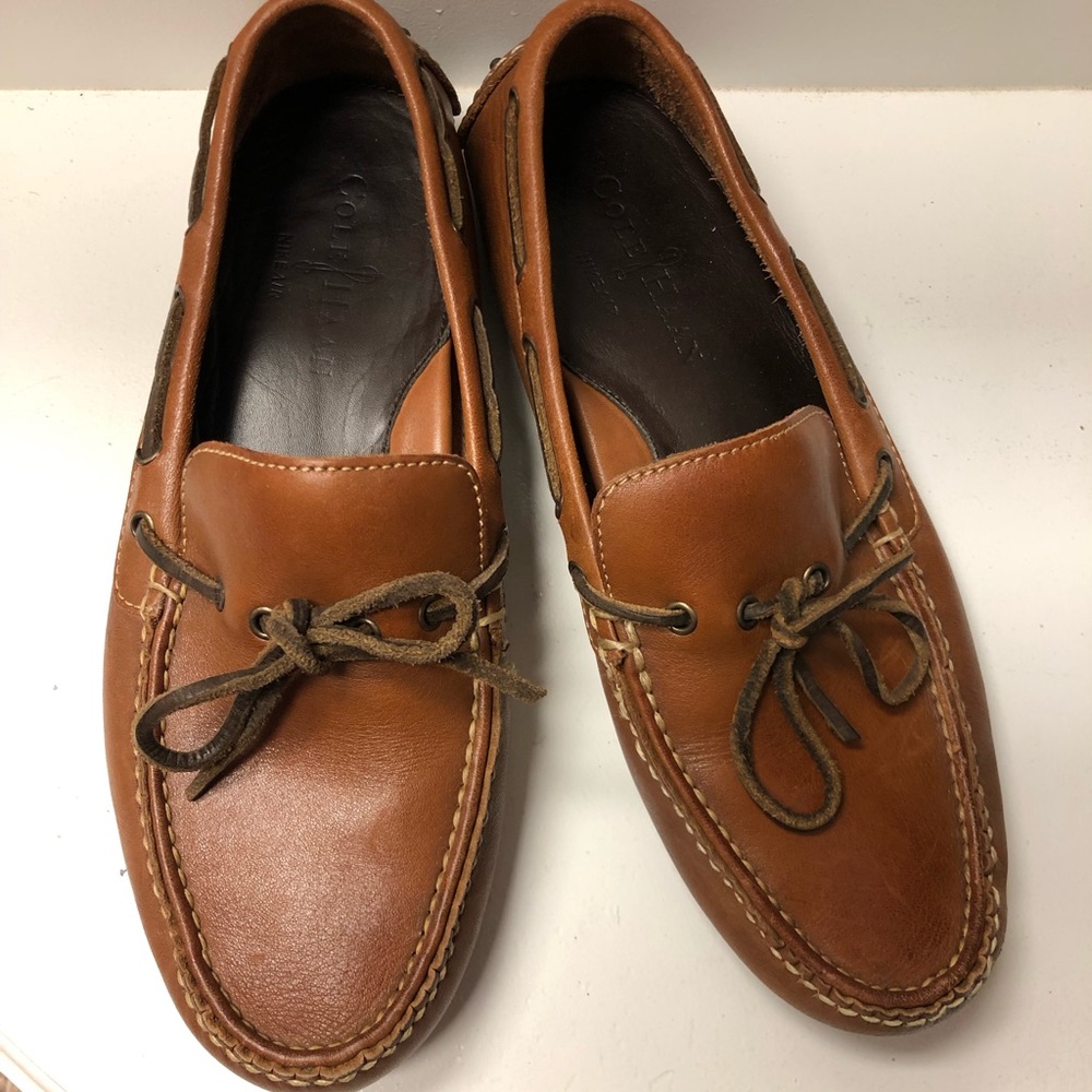 Mens Boys size 7 Cole Haan Brown Leather Loafers